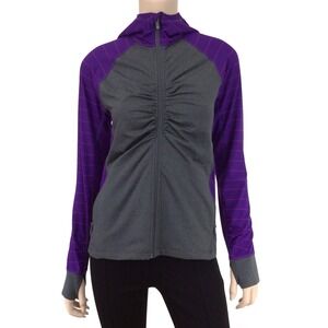 Lands End Jacket Womens Small Purple Gray Full Zip Long Sleeve Activewear NWT